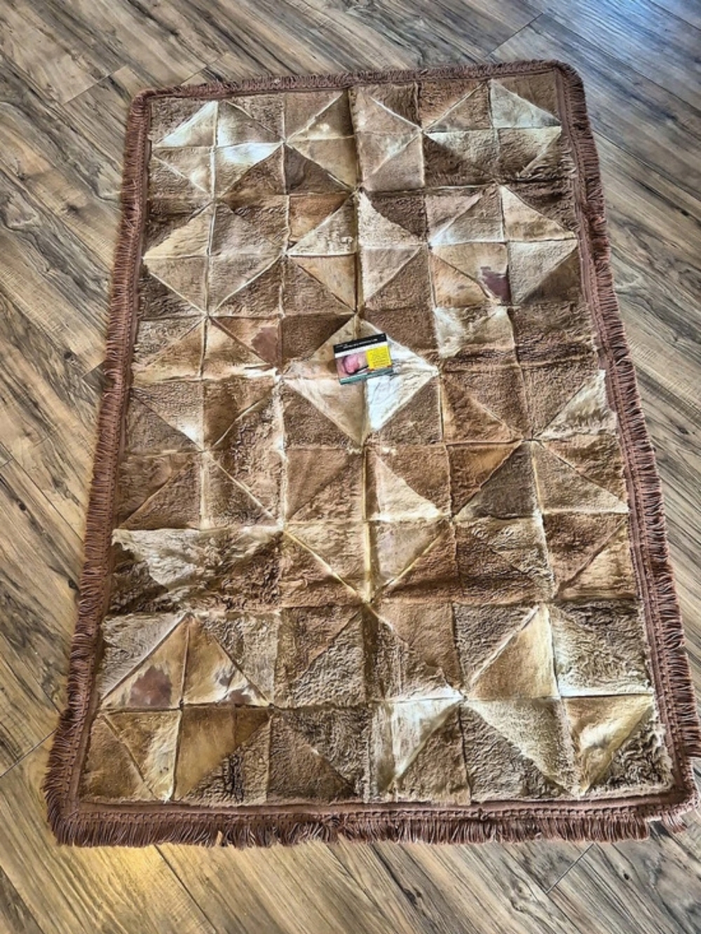 Kangaroo Fur Products Brown & Tan Patchwork Rug
